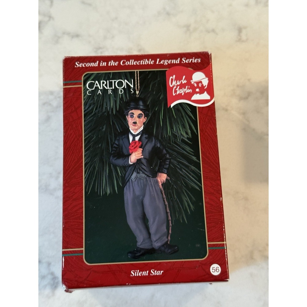 1997 Carlton Cards Charlie Chaplin Silent Star Ornament Heirloom No 56 Box